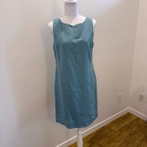 Vintage Kikit 100% Linen 90s Minimalist Tailored Summer Slip Dress size 10